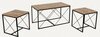 Kohvilaudade komplekt Kalune Design Defne, pruun/must, 45 - 50 cm x 100 cm x 52 cm, 3 tk