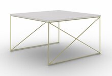 Kohvilaud ADRK Furniture Nelia, 75 x 75 x 43 cm, liivakarva/kuldne
