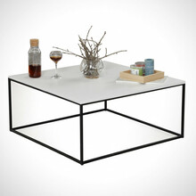 Kohvilaud Kalune Design Poly, 75 x 75 x 43 cm, valge/must