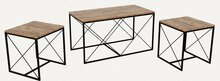 Kohvilaudade komplekt Kalune Design Defne, pruun/must, 45 - 50 cm x 100 cm x 52 cm, 3 tk