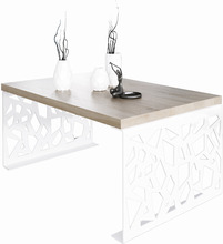 Diivanilaud ADRK Furniture Semara, 100 x 60 cm, heledapruun/valge