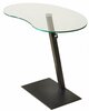 Kohvilaud Kalune Design Fagioli, 40 x 70 x 45 - 75 cm, läbipaistev/must