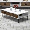 Kohvilaud Kalune Design Samba, 105 x 60 x 34.6 cm, valge/pähkel