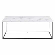 Diivanilaud Actona Barossa, 110 x 55 x 45 cm, valge/must, marmordekooriga lauaplaat