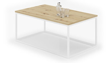 Diivanilaud ADRK Furniture Narisa, 100 x 60 x 43 cm, pruun/valge