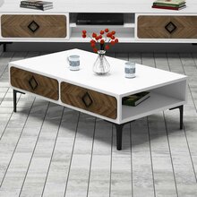 Kohvilaud Kalune Design Samba, 105 x 60 x 34.6 cm, valge/pähkel