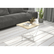 Diivanilaud ADRK Furniture Diana, 50 x 50 cm, helepruun/valge