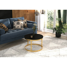 Kohvilaud ADRK Furniture Rinen, 55 x 55 x 36 cm, must/kuldne