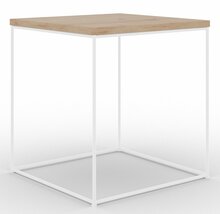Kohvilaud ADRK Furniture Adina, valge/pruun, 40 x 40 x 43 cm