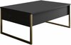 Kohvilaud Kalune Design Luxe, 60 x 90 x 40 cm, antratsiit/kuld