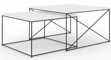 Kohvilaudade komplekt ADRK Licco 2in1, 65 - 75 cm, 2 tk, valge/must