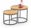 Diivanilaua komplekt Halmar Oreo, 2 tk, 53 x 53 x 45 cm, kuldne tamm/must