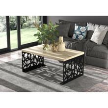 Kohvilaud ADRK Furniture Semara, 100 x 60 x 45 cm, heledapruun/must