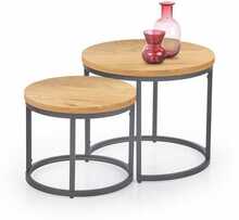Diivanilaua komplekt Halmar Oreo, 2 tk, 53 x 53 x 45 cm, kuldne tamm/must