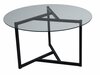 Kohvilaud Kalune Design Trio S402, 75 x 75 x 42 cm, läbipaistev/must