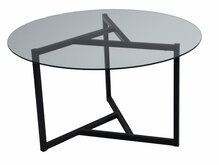 Kohvilaud Kalune Design Trio S402, 75 x 75 x 42 cm, läbipaistev/must