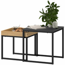 Diivanilaua komplekt Homcom, 2 tk, MDF, metall, must