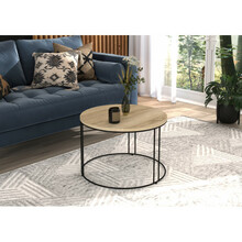 Kohvilaud ADRK Furniture Noel, 55 x 55 x 37 cm, helepruun/must