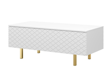 Diivanilaud Bogart Scalia II, 120 cm, valge matt, kuldsed jalad