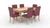 Söögitoakomplekt ADRK Furniture Rodos 81, punane/pruun