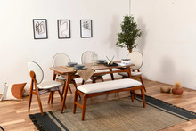 Söögitoa komplekt Kalune Design Touch 4S-1B, 6-osaline, kreemjas/pähkel
