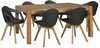 Söögitoakomplekt Home4you Chicago New, 6 tooliga, MDF tõelise tammespooniga