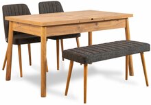 Söögitoa komplekt Kalune Design Santiago 1053 - 3 A, mänd/antratsiit