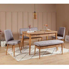 Söögitoa komplekt Kalune Design 869(I), helehall/beež