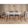 Söögitoa komplekt Kalune Design Costa 0701, 5-osaline, valge/hall/mänd