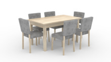 Söögitoa komplekt ADRK Furniture Rodos 80, hall/tamm