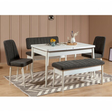 Söögitoa komplekt Kalune Design Vina 1053, valge/antratsiit/puit