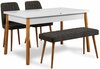 Söögitoa komplekt Kalune Design Santiago 1053, 4-osaline, valge/mänd/antratsiit