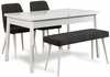 Söögitoa komplekt Kalune Design Santiago 1053 - 3 B, 4-osaline, valge/antratsiit