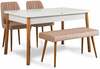 Söögitoa komplekt Kalune Design Costa 0900 - 3 AB, 4-osaline, valge/roosa/mänd