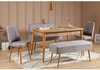 Söögitoa komplekt Kalune Design Vina 0701, 5-osaline, hall/mänd