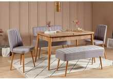 Söögitoa komplekt Kalune Design Vina 0701, 5-osaline, hall/mänd