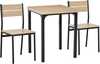 3-osaline söögitoakomplekt Homcom, MDF + metall, naturaalne puiduimitatsioon + must