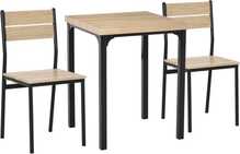 3-osaline söögitoakomplekt Homcom, MDF + metall, naturaalne puiduimitatsioon + must
