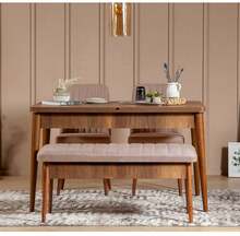 Söögitoa komplekt Kalune Design Vina, 4-osaline, tumepruun/roosa