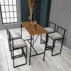 Söögitoa komplekt Kalune Design Nordic, 5-osaline, must/kreemjas/pähkel