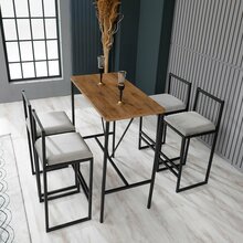 Söögitoa komplekt Kalune Design Nordic, 5-osaline, must/kreemjas/pähkel
