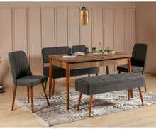 Söögitoa komplekt Kalune Design Vina 1053 - 4, 129 x 75 x 80 cm, pähkel/antratsiit/puit