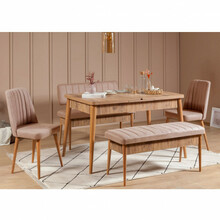 Söögitoa komplekt Kalune Design Vina, 5-osaline, pruun/roosa