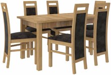 Söögitoakomplekt ADRK Furniture Rodos 14, pruun/must