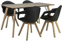 Söögilauakomplekt Home4you Helena, 5-osaline, must/tamm, 4 tooliga