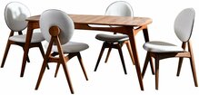 Söögitoakomplekt Kalune Design Touch, 5-osaline, kreemjas/kreemjas pähkel