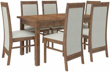 Söögitoakomplekt ADRK Furniture Rodos 7, heledpruun/hall