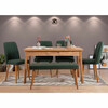 Söögitoa komplekt Kalune Design Costa 1070 - 2 A, 6-osaline, roheline/mänd