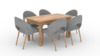 Söögitoakomplekt ADRK Furniture Rodos 82, hall/pruun