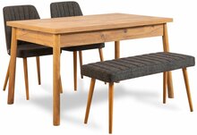 Söögitoa komplekt Kalune Design Costa 1053, 4-osaline, mänd/antratsiit